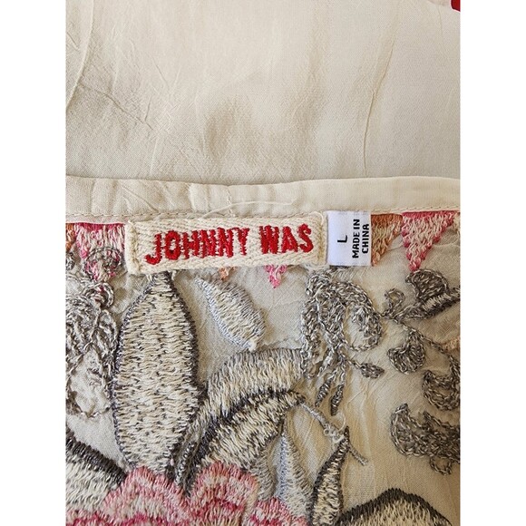 Johnny Was Size Large Long Sleeve Embroidered Lightweight Boho - Picture 7 of 8